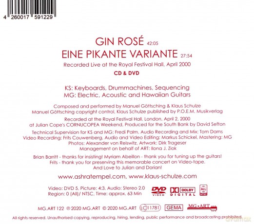 Ash Ra Tempel: Gin Rose (digipack) [CD]+[DVD]