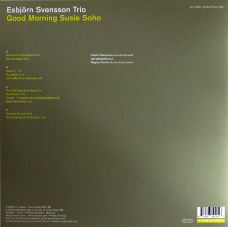 Esbjorn Svensson Trio: Good Morning Susie Soho [2xWinyl]