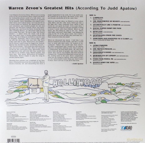 Warren Zevon: Warren Zevon's Greatest Hits (According To Judd Apatow) (RSD) [Winyl]