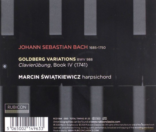 Bach: Goldberg Variations BWV98 Swiatkiewicz [CD]