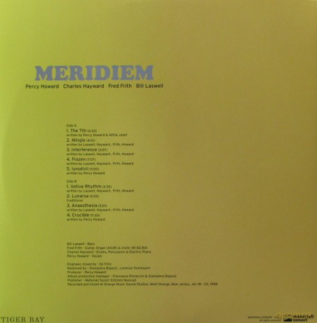 Percy Howard Charles Hayward Fred Frith Bill Laswell: Meridiem [Winyl]