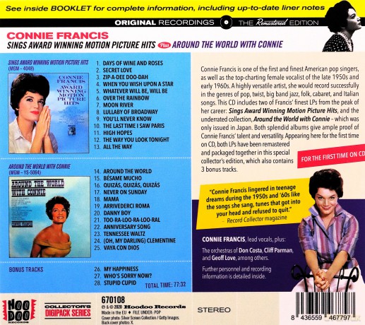 Connie Francis: Sings Award Winning Motion Picture Hits + Around The World With Connie (+3 Bonus Tracks) [CD]