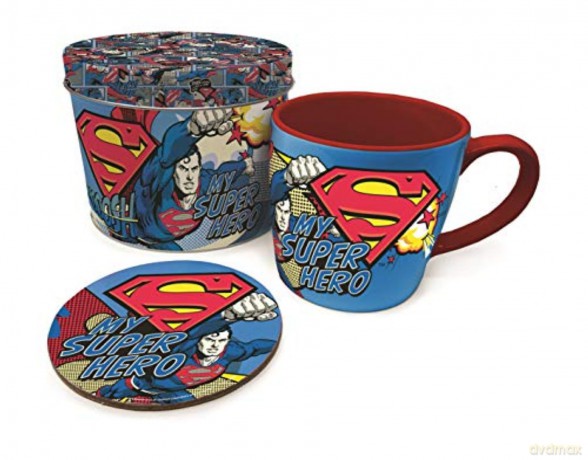 DC Comics: Super Man My Superhero zestaw Kubek, Podstawek i Puszka
