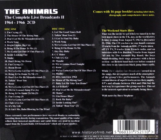 Animals: The Complete Live Broadcasts II 1964-1966 [2CD]