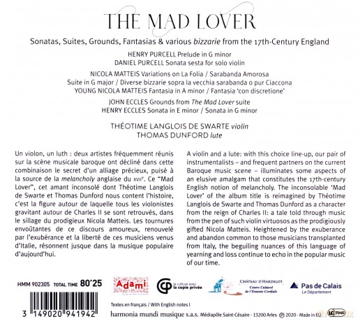 Theotime Langlois De Swarte Thomas Dunford: The Mad Lover (digipack) [CD]