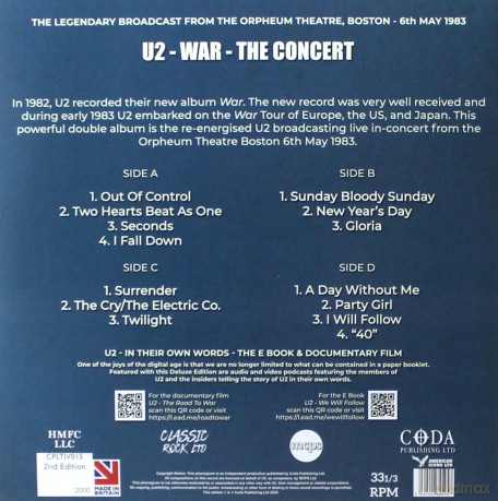 U2: War - The Concert (Blue) [Winyl]