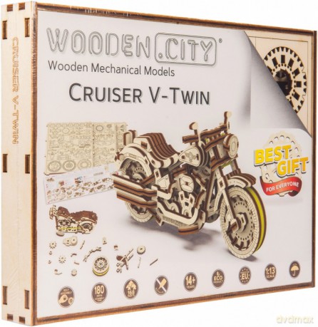 Puzzle 3D Motocykl Cruiser V-Twin [PUZZLE]