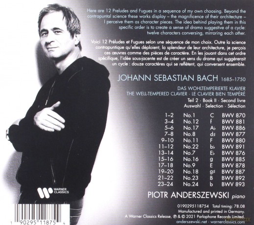 Piotr Anderszewski: J.S. Bach: Well-Tempered Clavier [CD]