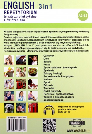 English 3 in 1 Repetytorium tematyczno-leksykalne z ćwiczeniami - Małgorzata Cieślak [KSIĄŻKA]