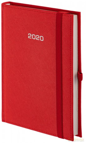 Kalendarz 2020 A4 tygodniowy Cross z gumką czerwony [KALENDARZ]
