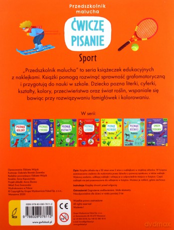 Przedszkolnik malucha Ćwiczę pisanie Sport [KSIĄŻKA]