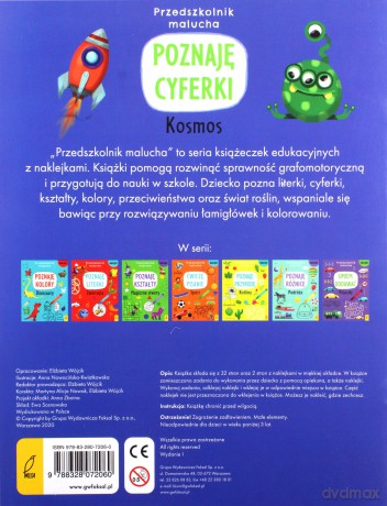 Przedszkolnik malucha Poznaję cyferki Kosmos [KSIĄŻKA]