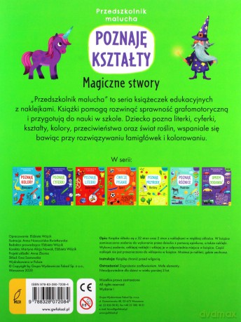 Przedszkolnik malucha Poznaję kształty Magiczne stwory [KSIĄŻKA]
