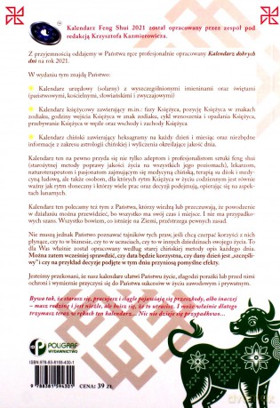 Kalendarz dobrych dni 2021. Słoneczny, Księżycowy, Chiński Słoneczny Feng Shui. Dla tych, którzy chą być szczęśliwi, zdrowi i bogaci - Krzysztof Kazmierowicz [KALENDARZ]