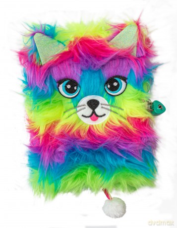 Pamiętnik z kłódką 3D włochacz Rainbow cats A5 96 kartek