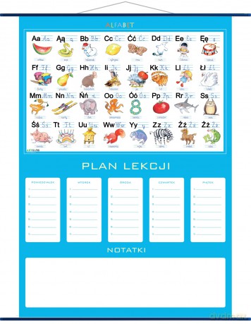Plan lekcji alfabet plansza edukacyjna
