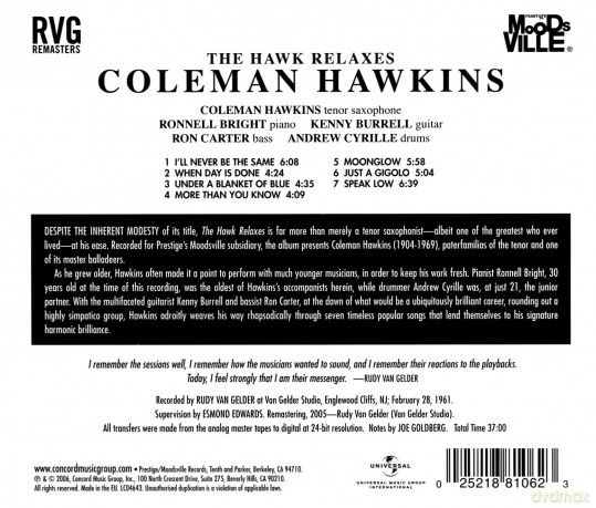 Hawkins Coleman: Hawk Relaxes (Rvg.. [CD]