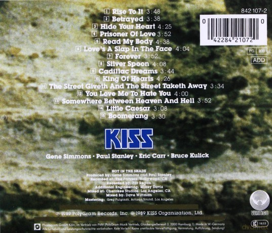 Kiss: Hot In The Shade [CD]