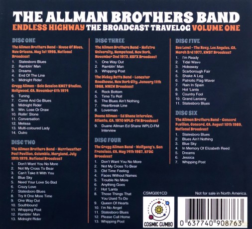 Allman Brothers Band: Endless Highway: The Broadcast Travelog Volume One [6CD]