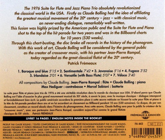 Jean-Pierre Rampal - Claude Bolling: Suite For Flute [CD]