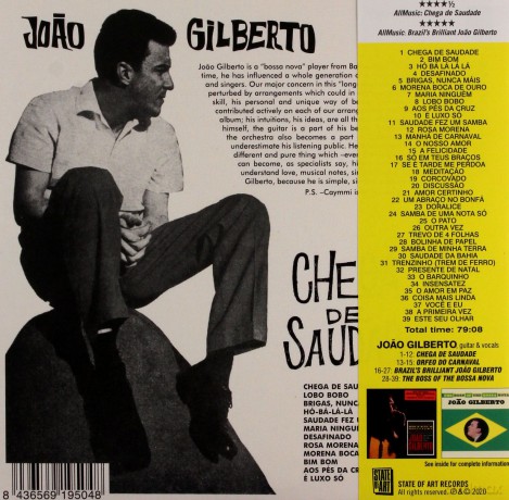 Joao Gilberto: Chega De Saudade (+27 Bonus Tracks) [CD]