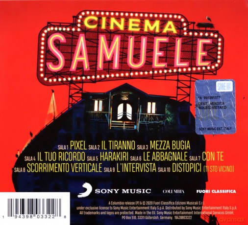 Samuele Bersani: Cinema Samuele [CD]