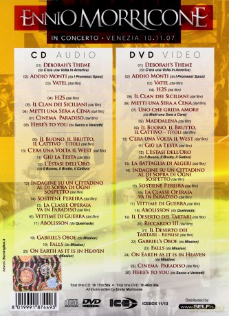 Ennio Morricone: In Concerto - Piazza S.Marco Venezia 10/09/2007 [CD]+[DVD]