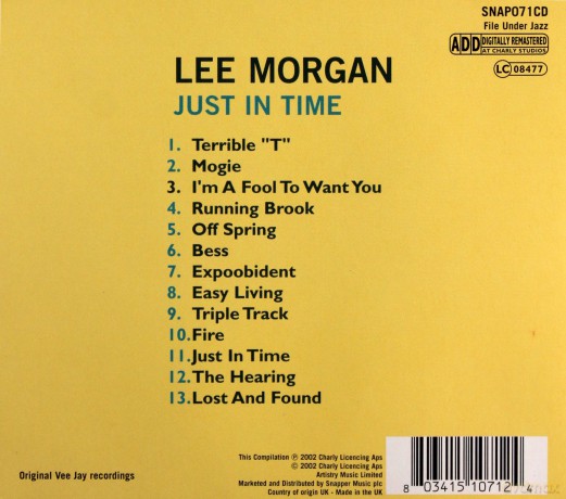 Lee Morgan: Just In Time [CD]