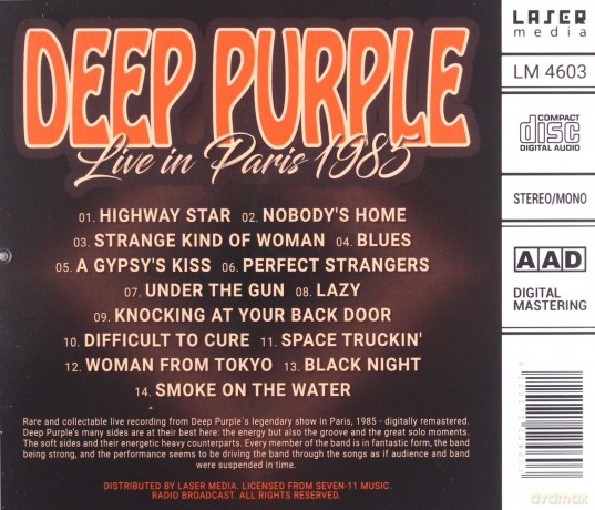 Deep Purple: Live In Paris 1985 [CD]