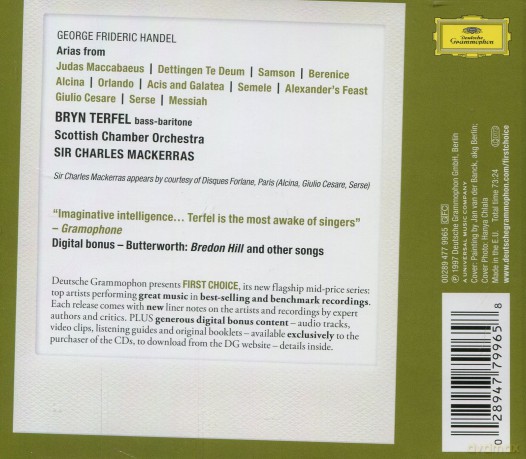 Bryn Terfel: Handel:Arias (First Choice) [CD]