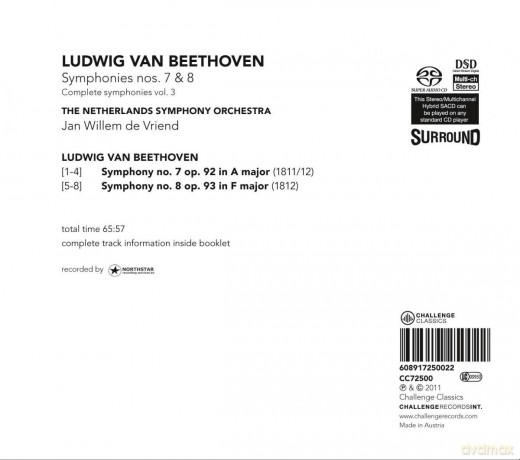 Netherlands Symphony Orchestra, Jan Willem de Vriend: Ludwig van Beethoven: Symphonies nos. 7 & 8 (Complete symphonies vol.3) (Hybrid) [SACD]