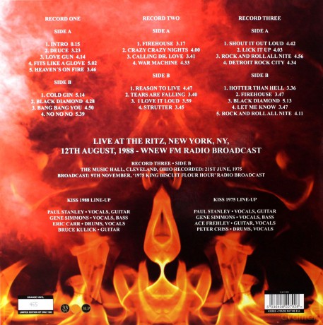 kiss: Live At The Ritz - 3lp Iorange Vinyl (Limited) [Winyl]