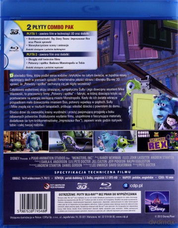 Potwory i spółka 3D (Disney) [Blu-Ray]+[Blu-ray 3D]