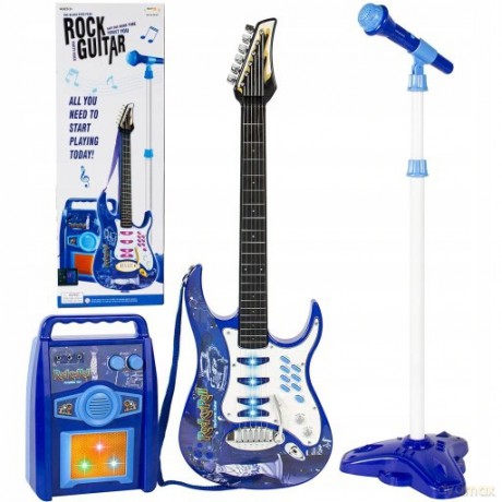 Gitara z mikrofonem i wzmacniaczem