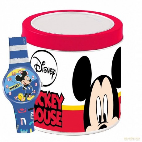 Zegarek analogowy w puszce Mickey