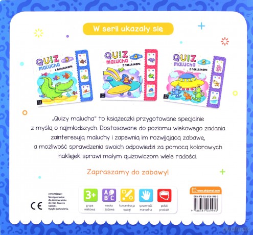Quiz malucha z naklejkami od 3 lat [KSIĄŻKA]
