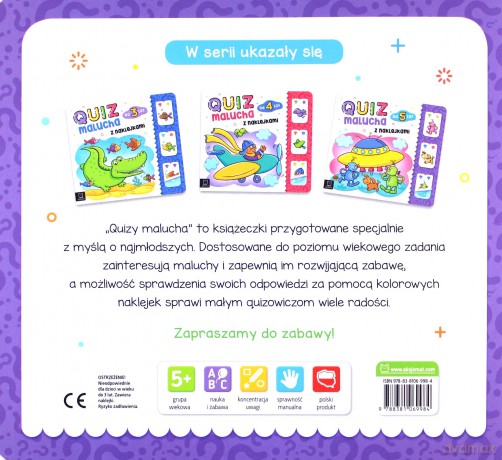Quiz malucha z naklejkami od 5 lat [KSIĄŻKA]