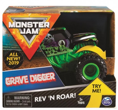 Pojazd MONSTER JAM Auto Warczące opony Grave Digger