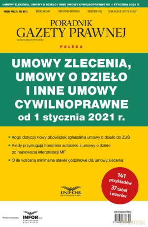 Umowy zlecenie, umowy o dzieło i inne umowy cywilnoprawne od 1 stycznia 2021 r. [KSIĄŻKA]