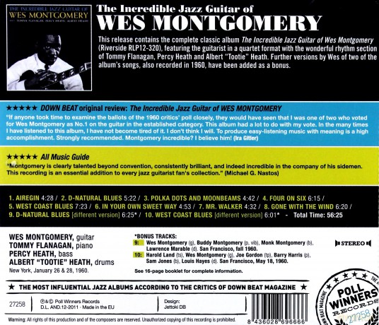Wes Montgomery: The Incredible Jazz Guitar Of Wes Montgomery (Bonus Tracks) [CD]