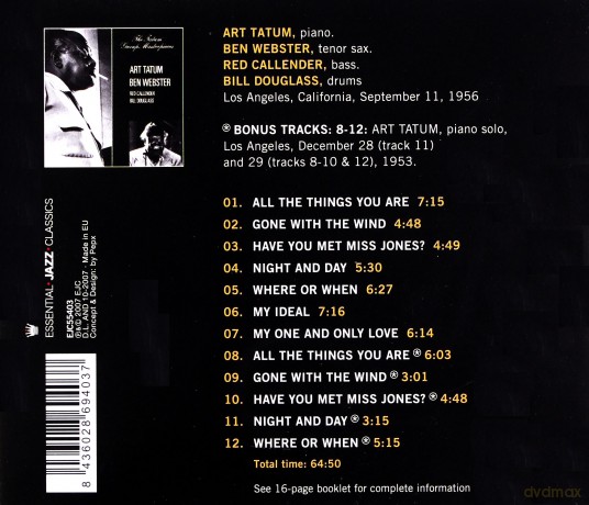 Art Tatum, Ben Webster: The Album [CD]