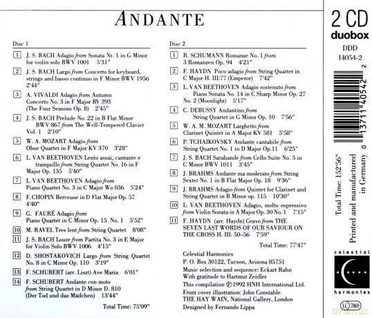 Kodaly Quartet: Andante [2CD]