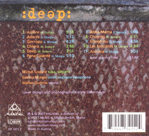Michel Godard, Gavino Murgia: Deep [CD]