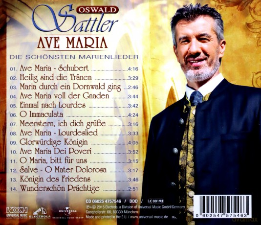 Oswald Sattler: Ave Maria - Die schönsten Marienlieder [CD]