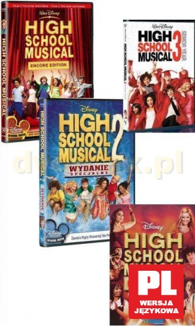 High School Musical 1+2+3+koncert Pakiet [4DVD] (Disney)
