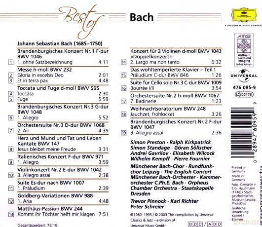 Best Of Bach (Eloquence) [CD]