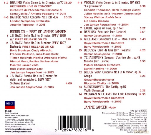 Janine Jansen: Brahms Bartok 1 [2CD]