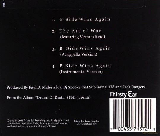 Dave DJ Spooky Lombardo: B-Side Wins Again [CD]