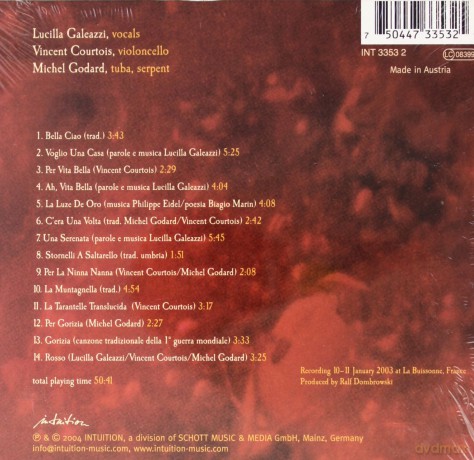 Lucilla Galeazzi, Vincent Courtois, Michel Godard: Trio Rouge [CD]
