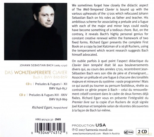Richard Egarr: Das Wohltemperierte Clavier Vol.1 [2CD]